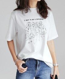 DHOLIC | フロントプリントコットンTシャツ(Tシャツ/カットソー)