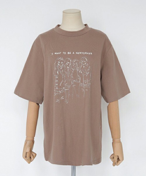 DHOLIC（ディーホリック）の「フロントプリントコットンTシャツ（Tシャツ/カットソー・レディース・ホワイト/ベージュ・FREE）」の2枚目の写真