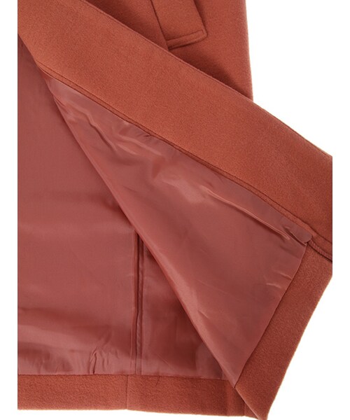 w closet（ダブルクローゼット）の「フェイクウールノーカラーコート（ジャケット/アウター・レディース・レンガ/キャメル/グレー/ネイビー・FREE）」の10枚目の写真