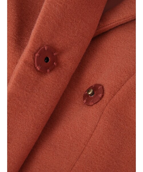 w closet（ダブルクローゼット）の「フェイクウールノーカラーコート（ジャケット/アウター・レディース・レンガ/キャメル/グレー/ネイビー・FREE）」の11枚目の写真