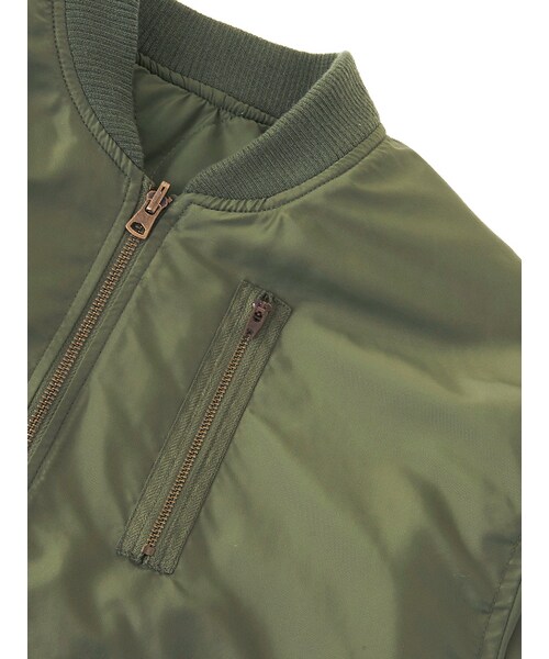 w closet(ダブルクローゼット)の「中綿入りリバーシブルMA-1(ジャケット/アウター・レディース・カーキ/ブラック・FREE)」の10枚目の写真