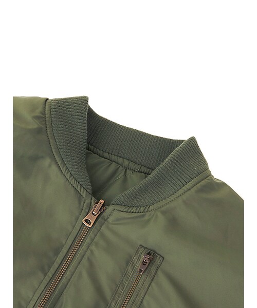 w closet(ダブルクローゼット)の「中綿入りリバーシブルMA-1(ジャケット/アウター・レディース・カーキ/ブラック・FREE)」の7枚目の写真