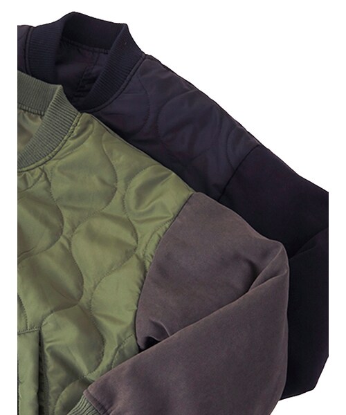 w closet(ダブルクローゼット)の「中綿入りリバーシブルMA-1(ジャケット/アウター・レディース・カーキ/ブラック・FREE)」の12枚目の写真