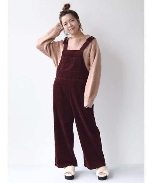 w closet（ダブルクローゼット）の「コーデュロイワイドサロペット 