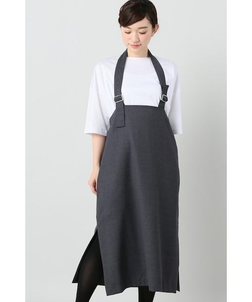 JOURNAL STANDARD（ジャーナルスタンダード）の「TWツイル ホルターベルトジャンパースカート（ワンピース/ドレス・ブラック/グレー・フリー）」の2枚目の写真