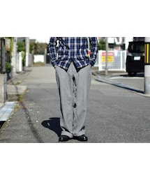 nisica | 【ラスト1本！】nisica mokusiro by nisica WOOL WIDE PANTS L･GRY ニシカモクシロbyニシカ  ウールワイドパンツ ライト杢グレー(その他パンツ)