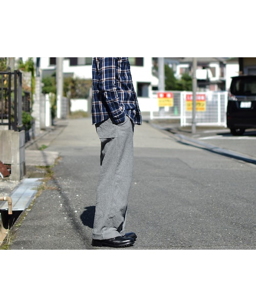 nisica（ニシカ）の「【ラスト1本！】nisica mokusiro by nisica WOOL WIDE PANTS L･GRY ニシカモクシロbyニシカ  ウールワイドパンツ ライト杢グレー（その他パンツ・メンズ・その他）」の3枚目の写真