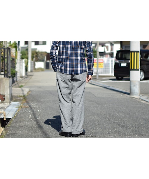 nisica（ニシカ）の「【ラスト1本！】nisica mokusiro by nisica WOOL WIDE PANTS L･GRY ニシカモクシロbyニシカ  ウールワイドパンツ ライト杢グレー（その他パンツ・メンズ・その他）」の5枚目の写真