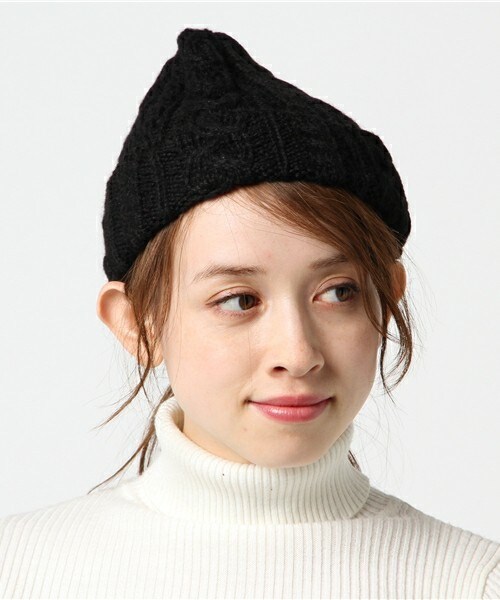 HIGHLAND 2000(ハイランドトゥーサウザンド)の「HIGHLAND2000 ソフトケーブルニット帽 (ニットキャップ/ビーニー・レディース・オフホワイト/ブラック/グレー/ネイビー・FREE)」の2枚目の写真