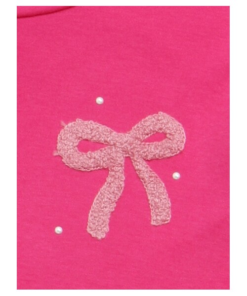 HAKKA KIDS(ハッカキッズ)の「リボン刺繍タートル長袖Tシャツ(トップス・レディース・オフホワイト/ピンク/ブラック・130/140/150)」の7枚目の写真