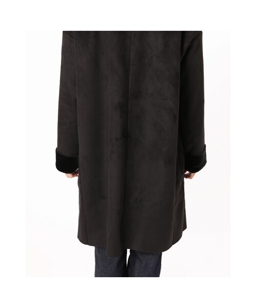 JOURNAL STANDARD（ジャーナルスタンダード）の「《予約》フェイクムートンノーカラーコート◆（ジャケット/アウター・ブラック/ベージュ/カーキ・S/M）」の20枚目の写真