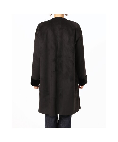 JOURNAL STANDARD（ジャーナルスタンダード）の「《予約》フェイクムートンノーカラーコート◆（ジャケット/アウター・ブラック/ベージュ/カーキ・S/M）」の16枚目の写真