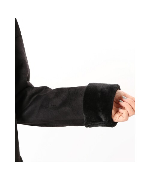 JOURNAL STANDARD（ジャーナルスタンダード）の「《予約》フェイクムートンノーカラーコート◆（ジャケット/アウター・ブラック/ベージュ/カーキ・S/M）」の19枚目の写真