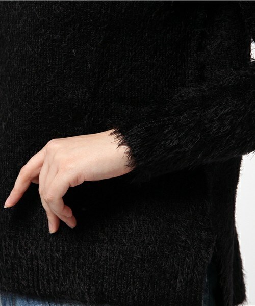 actuel（アクチュエル）の「シャギーサイドスリットP/O（ニット/セーター・レディース・オフホワイト/ブラック/ライトグレー/ピンク・FREE）」の9枚目の写真