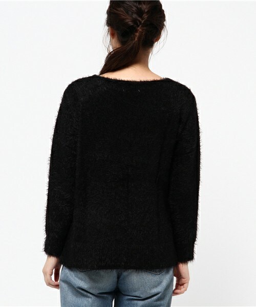 actuel（アクチュエル）の「シャギーサイドスリットP/O（ニット/セーター・レディース・オフホワイト/ブラック/ライトグレー/ピンク・FREE）」の7枚目の写真