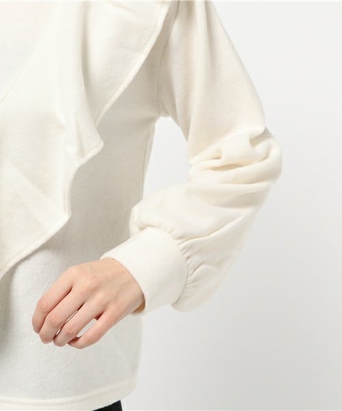 archives（アルシーヴ）の「起毛ニットソーラッフルフリルプルオーバー（Tシャツ/カットソー・レディース・オフホワイト/ブラック/イエロー・MEDIUM）」の8枚目の写真