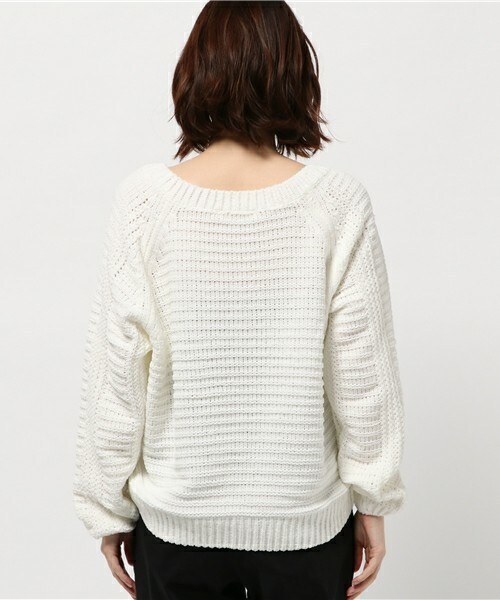 archives（アルシーヴ）の「モールヤーンケーブルニットプルオーバー（ニット/セーター・レディース・オフホワイト/サックスブルー/ピンク・MEDIUM）」の6枚目の写真