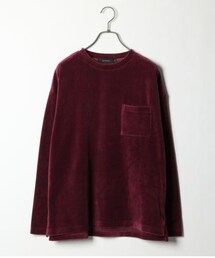 RAGEBLUE | ＜トレンドのベロア素材＞ドロップショルダークルー(トップス)