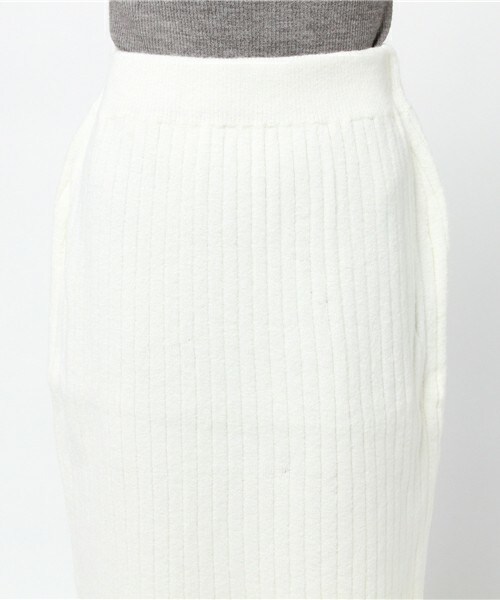 INTERPLANET（インタープラネット）の「ストレッチモヘアリブタイトSK（スカート・レディース・オフホワイト/ブラック/グレー・FREE）」の7枚目の写真
