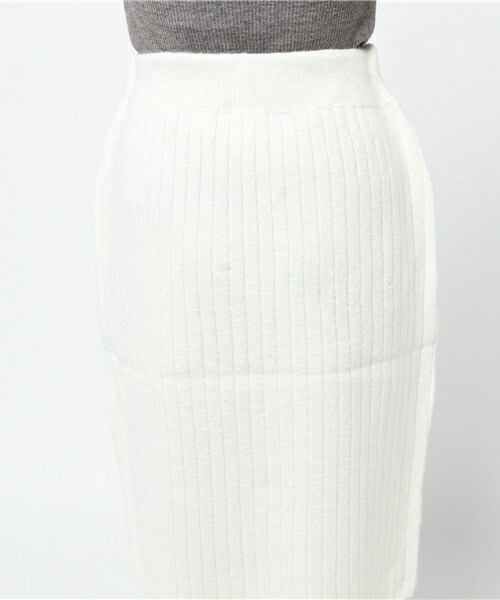 INTERPLANET（インタープラネット）の「ストレッチモヘアリブタイトSK（スカート・レディース・オフホワイト/ブラック/グレー・FREE）」の8枚目の写真