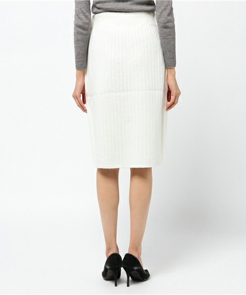 INTERPLANET（インタープラネット）の「ストレッチモヘアリブタイトSK（スカート・レディース・オフホワイト/ブラック/グレー・FREE）」の6枚目の写真