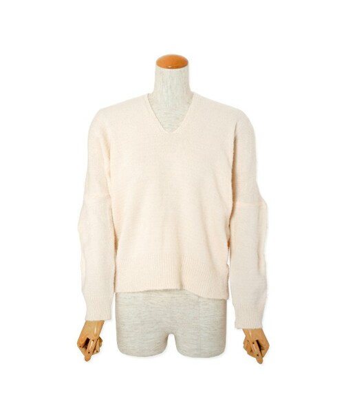 flower（フラワー）の「tender shaggy knit ～ﾃﾝﾀﾞｰｼｬｷﾞｰﾆｯﾄ（ニット/セーター・レディース・blue/white・FREE）」の2枚目の写真