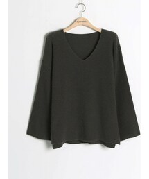 FLYMODEL | Vネックルーズフィットリブニット(P0000QUN)(ニット/セーター)