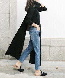 DHOLIC | サイドオープンタートルネックマキシニットベスト(ベスト)