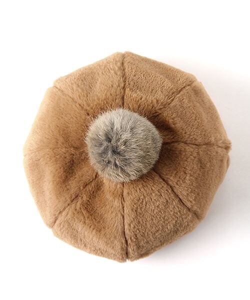 studio CLIP（スタディオクリップ）の「ファークリップ付きベレー帽（帽子・グレー/キャメル）」の3枚目の写真