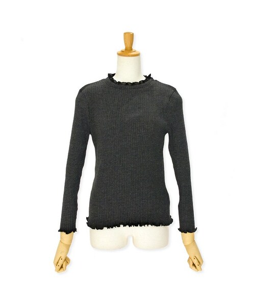 flower（フラワー）の「puti frill turtle ～プチフリルタートル（Tシャツ/カットソー・レディース・ivory/gray/charcoal・FREE）」の3枚目の写真