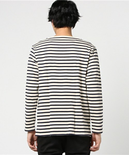 ORCIVAL(オーシバル)の「ORCIVAL バスクシャツ ♯B211(Tシャツ/カットソー・メンズ・ホワイト系その他/ネイビー・3/4/5)」の4枚目の写真