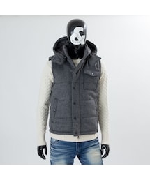 CALL&RESPONSE | 【シンサレートで薄いのに暖かい】フランネルウール中綿ベスト/ＣＡＬＬ＆ＲＥＳＰＯＮＳＥ　162-1104-10(ダウンベスト)