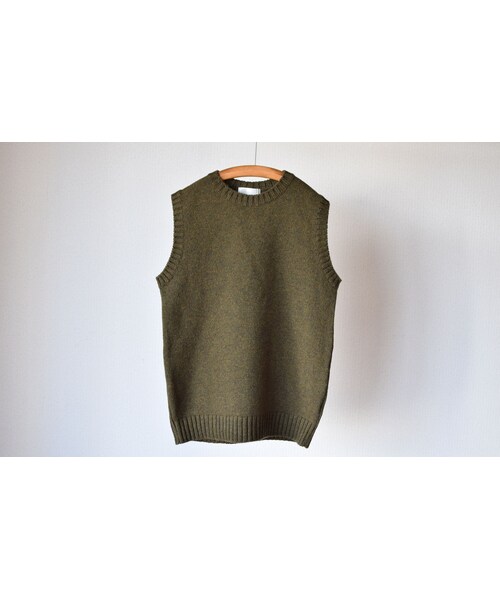 STORES.jp（ストアーズドットジェーピー）の「【完売御礼】Soglia  LANDNOAH  WOOL VEST KHAKI ラドナークルーネックベスト カーキ（ベスト・メンズ・その他）」の6枚目の写真
