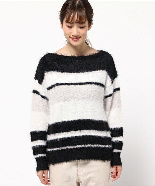 archives（アルシーヴ）の「テンタッチマルチボーダープルオーバー（ニット/セーター・レディース・オフホワイト/ブラック/グレー・MEDIUM）」の4枚目の写真