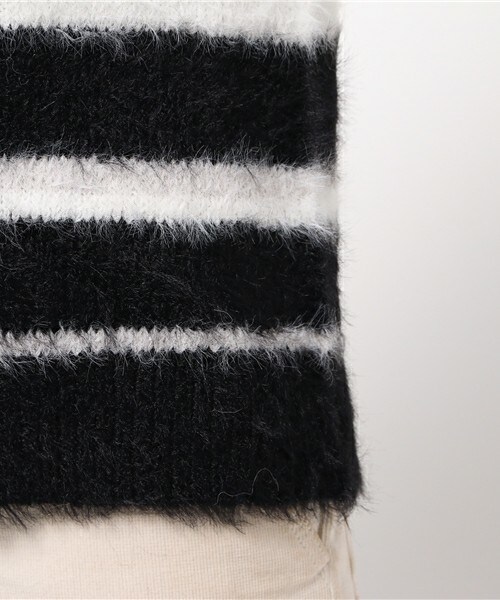 archives（アルシーヴ）の「テンタッチマルチボーダープルオーバー（ニット/セーター・レディース・オフホワイト/ブラック/グレー・MEDIUM）」の9枚目の写真