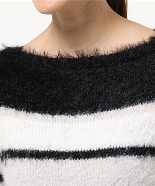 archives（アルシーヴ）の「テンタッチマルチボーダープルオーバー（ニット/セーター・レディース・オフホワイト/ブラック/グレー・MEDIUM）」の7枚目の写真