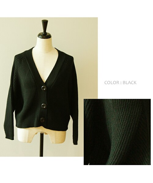 Cookie Chocolate（クッキーチョコレート）の「カシミアショートカーディガン（カーディガン/ボレロ・レディース・ホワイト/レッド/ピンク/ブラック・M～L）」の2枚目の写真