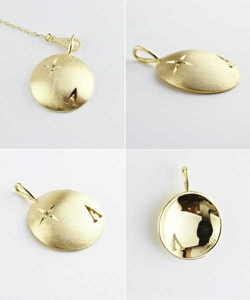 pinacoteca(ピナコテーカ)の「ピナコテーカ 672 フルムーン 満月 イニシャル チャーム(チャーム・レディース・ゴールド・Free)」の2枚目の写真