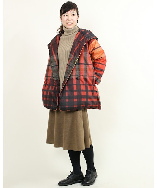 45R（フォーティファイブアール）の「ナイロンダウンチェックコート