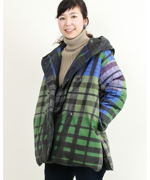 45R（フォーティファイブアール）の「ナイロンダウンチェックコート