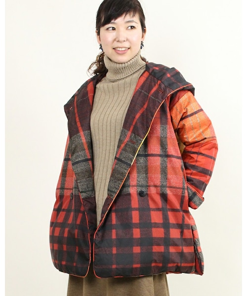 45R（フォーティファイブアール）の「ナイロンダウンチェックコート