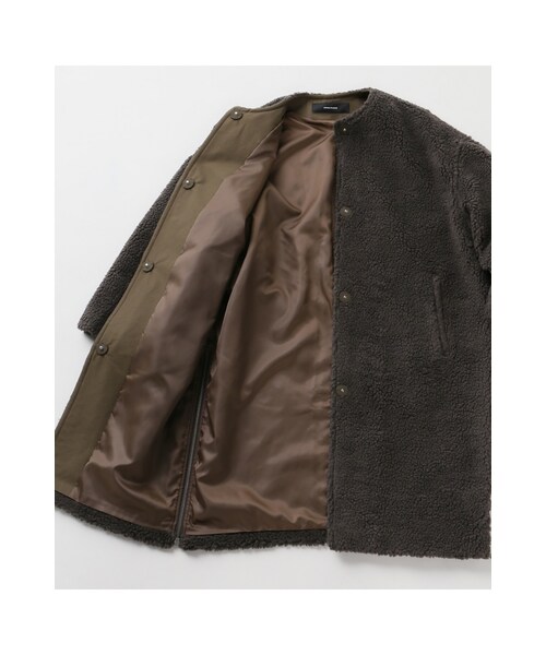 JOURNAL STANDARD（ジャーナルスタンダード）の「ボアノーカラーコート（ジャケット/アウター・ベージュ/カーキ・フリー）」の14枚目の写真