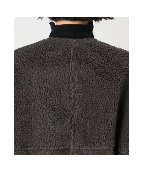 JOURNAL STANDARD（ジャーナルスタンダード）の「ボアノーカラーコート（ジャケット/アウター・ベージュ/カーキ・フリー）」の8枚目の写真