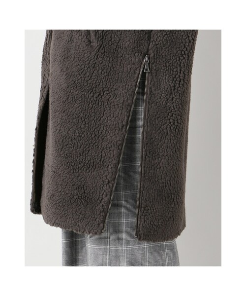 JOURNAL STANDARD（ジャーナルスタンダード）の「ボアノーカラーコート（ジャケット/アウター・ベージュ/カーキ・フリー）」の12枚目の写真