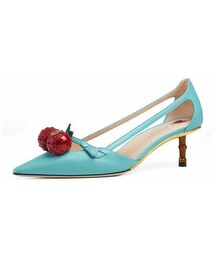 グッチパンプス GUCCI（グッチ）の「Gucci Unia Cherry Leather 45mm Pump（パンプス