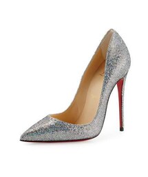Christian Louboutin | Christian Louboutin So Kate 120mm Glitter Red Sole Pump, Silver(パンプス)