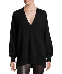 THE ROW | THE ROW Jabbie V-Neck Long-Sleeve Sweater, Black(ニット/セーター)