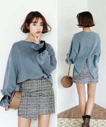 DHOLIC | バックスリットストラップスリーブTシャツ(Tシャツ/カットソー)