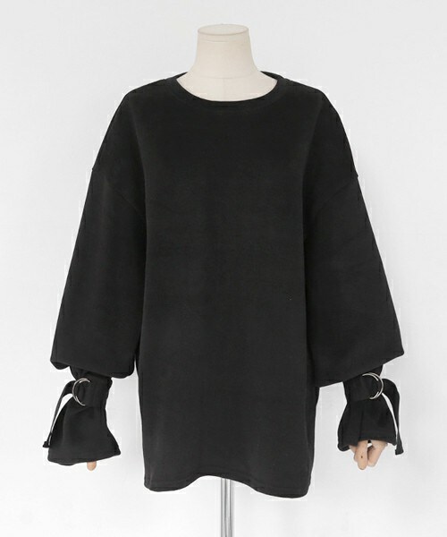 DHOLIC（ディーホリック）の「バックスリットストラップスリーブTシャツ（Tシャツ/カットソー・レディース・ブルーグレー/アイボリー/ブラック・FREE）」の3枚目の写真