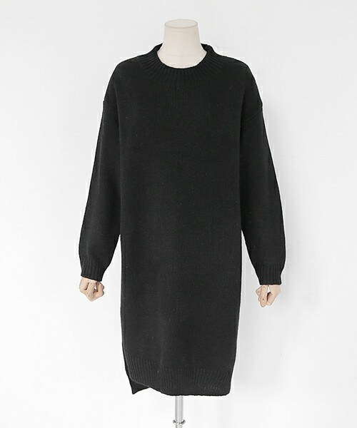 DHOLIC（ディーホリック）の「アンゴラ混ディープスリットニットプルオーバー（ニット/セーター・レディース・マスタード/ピンク/ブラック/アイボリー・FREE）」の3枚目の写真